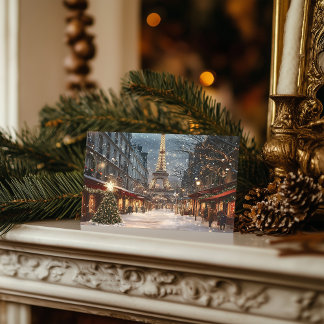Cartes Pour Fêtes Annuelles Noël à Paris : Tour Eiffel illuminée