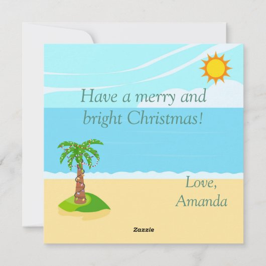 Cartes Pour Fêtes Annuelles Noël à père Noël Beach (Dos)