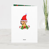 Cartes Pour Fêtes Annuelles Noël à Père Noël Dachshund (Dos)