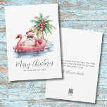 Cartes Pour Fêtes Annuelles Noël à Santa Claus Tropical Beach<br><div class="desc">Découvrez l'esprit des vacances avec cette carte de Noël unique avec un Père Noël décontracté en lunettes de soleil se prélassant dans un flamant rose flottant dans l'océan. Parfait pour envoyer des voeux de vacances balnéaires, cette carte est idéale pour toute personne vivant dans des endroits tropicaux comme la Floride,...</div>