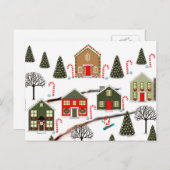 Cartes Pour Fêtes Annuelles Noël à Snowboard Père Noël (Devant / Derrière)