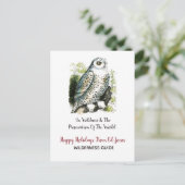 Cartes Pour Fêtes Annuelles Noël à Snowy Owl (Debout devant)