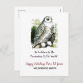 Cartes Pour Fêtes Annuelles Noël à Snowy Owl (Devant / Derrière)