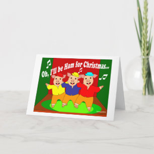 Cartes Pour Fêtes Annuelles Noël à trois cochons cadeau chrétien