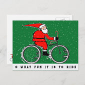 Cartes Pour Fêtes Annuelles Noël à vélo (Devant / Derrière)