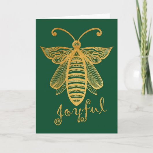 Cartes Pour Fêtes Annuelles Noel abeille "BEE JOYFUL" Conservation (Devant)