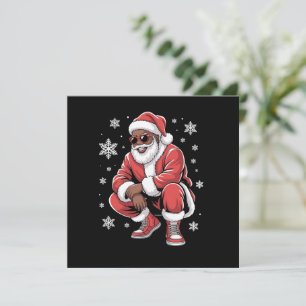 Cartes Pour Fêtes Annuelles Noël afro-américain Pyjama Xmas Afro Père Noël