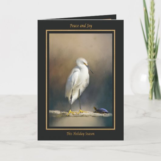 Cartes Pour Fêtes Annuelles Noël Aigrette (Devant)