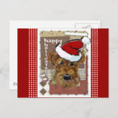 CARTES POUR FÊTES ANNUELLES NOËL AIREDALE (Devant / Derrière)