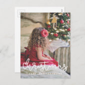 Cartes Pour Fêtes Annuelles Noël Ajouter photo et nom (Devant / Derrière)