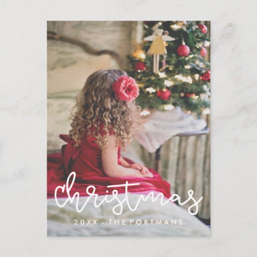 Cartes Pour Fêtes Annuelles Noël Ajouter photo et nom (Devant)