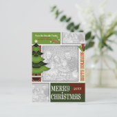 Cartes Pour Fêtes Annuelles Noël AJOUTER VOTRE PHOTO Arbre BLANC (Debout devant)