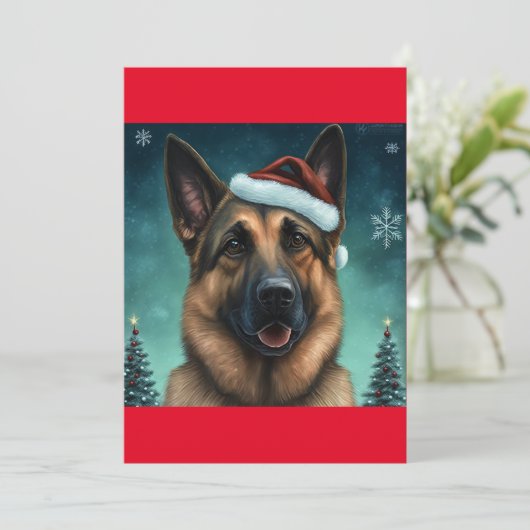Cartes Pour Fêtes Annuelles Noël Allemand Shepard / Alsacien cadeau chien T-Sh (Debout devant)