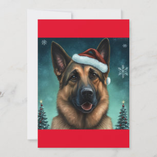 Cartes Pour Fêtes Annuelles Noël Allemand Shepard / Alsacien cadeau chien T-Sh