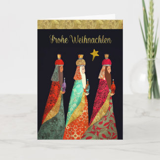 Cartes Pour Fêtes Annuelles Noël allemand, trois Magi