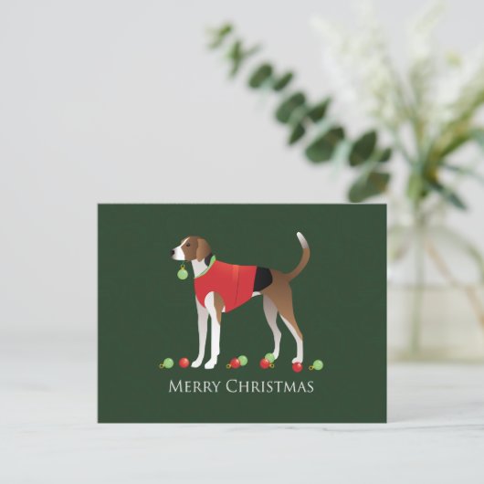 Cartes Pour Fêtes Annuelles Noël américain Foxhound (Debout devant)