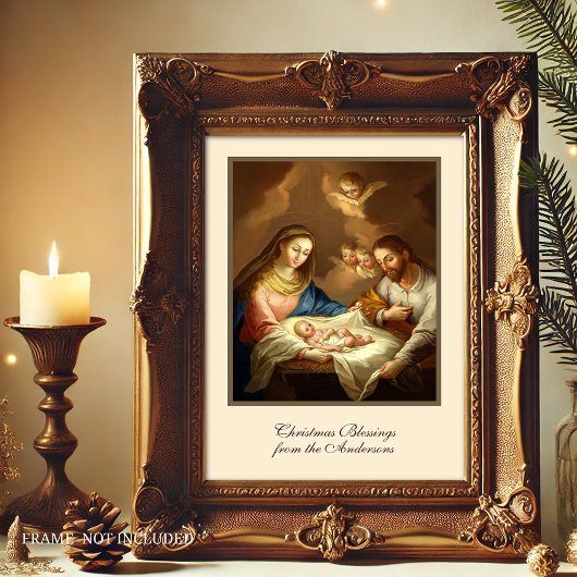 Cartes Pour Fêtes Annuelles Noël ancien Nativité Jésus Marie Joseph