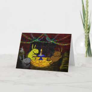 Cartes Pour Fêtes Annuelles noël âne dans le loft grange