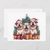 Cartes Pour Fêtes Annuelles Noël Anglais Chien de Chien De Fer Chapeau (Devant / Derrière)