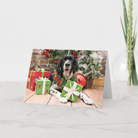 Cartes Pour Fêtes Annuelles Noël - Anglais Springer Spaniel - Bosley (Devant)