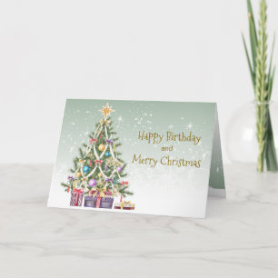Cartes Pour Fêtes Annuelles Noël Anniversaire, arbre aux billes, cadeaux
