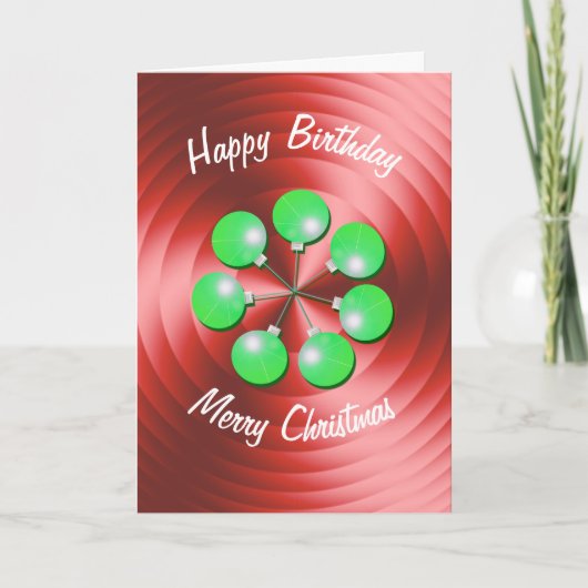 Cartes Pour Fêtes Annuelles Noël Anniversaire moderne rouge et vert (Devant)