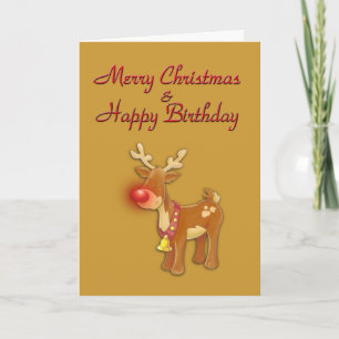 Cartes Pour Fêtes Annuelles Noël Anniversaire Reindeer Gold Card
