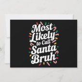 Cartes Pour Fêtes Annuelles Noël appellera probablement Père Noël Bruh Famille (Devant)