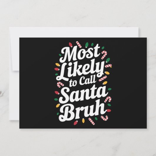 Cartes Pour Fêtes Annuelles Noël appellera probablement Père Noël Bruh Famille (Devant)