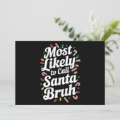 Cartes Pour Fêtes Annuelles Noël appellera probablement Père Noël Bruh Famille (Debout devant)