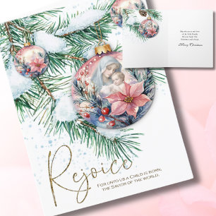 Cartes Pour Fêtes Annuelles Noël aquarelle de la mère religieuse Marie Jésus 