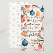 Cartes Pour Fêtes Annuelles Noël Aquarelle douce (Devant / Derrière)