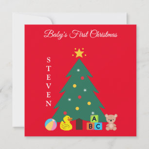 CARTES POUR FÊTES ANNUELLES NOËL ARBRE BÉBÉ PREMIER HOLID PERSONNALISÉ DE NOËL