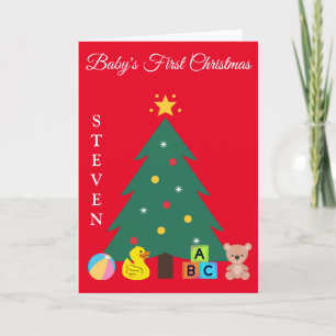 CARTES POUR FÊTES ANNUELLES NOËL ARBRE BÉBÉ PREMIER NOËL PERSONNALISÉ