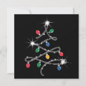 Cartes Pour Fêtes Annuelles Noël Arbre clair Rhinestone Mega Bling (Devant)