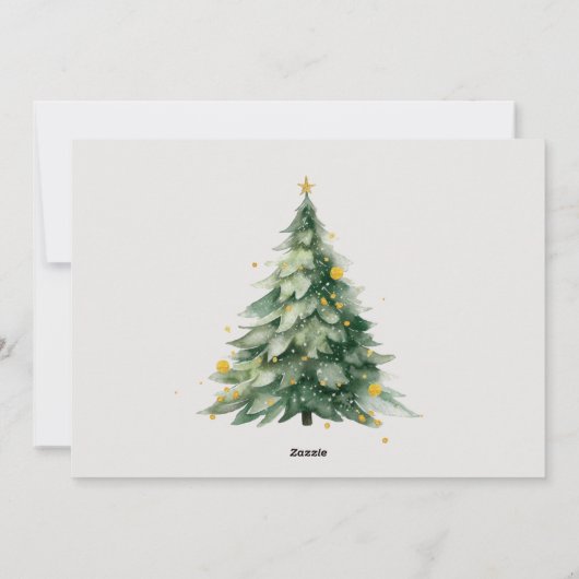 Cartes Pour Fêtes Annuelles Noël Arbre Faux Parties scintillant Photo Noël (Dos)