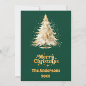 Cartes Pour Fêtes Annuelles Noël arbre neige verte photo année en revue (Devant)