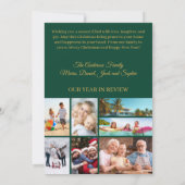 Cartes Pour Fêtes Annuelles Noël arbre neige verte photo année en revue (Dos)