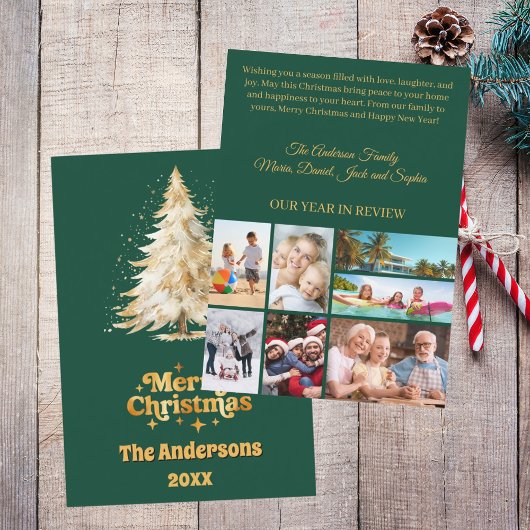 Cartes Pour Fêtes Annuelles Noël arbre neige verte photo année en revue