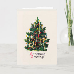 Cartes Pour Fêtes Annuelles Noël Arbre Voeux de Noël Vintage