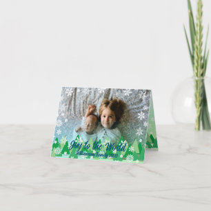 Cartes Pour Fêtes Annuelles Noël Arbres Snowflakes Joie au monde