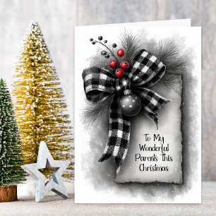Cartes Pour Fêtes Annuelles Noël Arc en Carreaux de Buffalo pour Parents