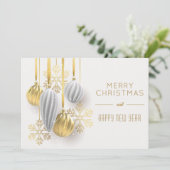 Cartes Pour Fêtes Annuelles Noël Argent Rétro (Debout devant)