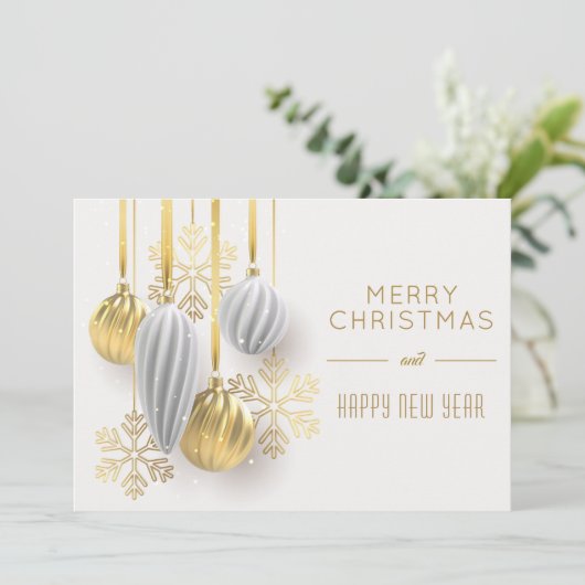 Cartes Pour Fêtes Annuelles Noël Argent Rétro (Debout devant)