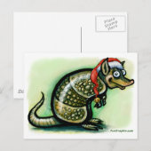 Cartes Pour Fêtes Annuelles Noël Armadillo (Devant / Derrière)