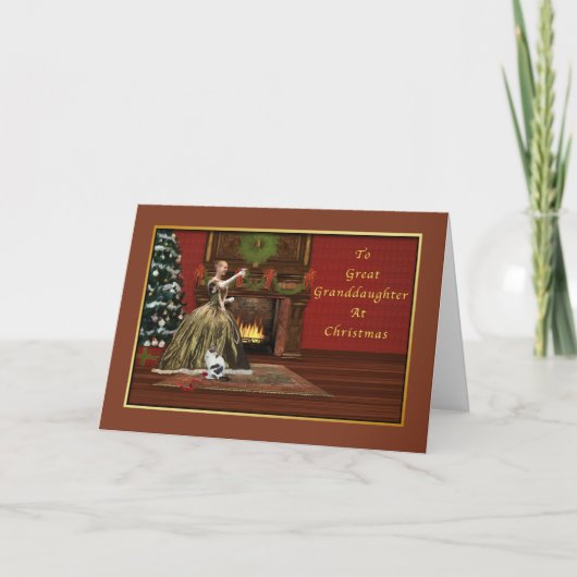 Cartes Pour Fêtes Annuelles Noël, arrière-petite-fille, old-fashioned (Devant)