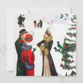 Cartes Pour Fêtes Annuelles Noël Art déco rétro (Devant)