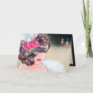 Cartes Pour Fêtes Annuelles Noël Art déco rétro