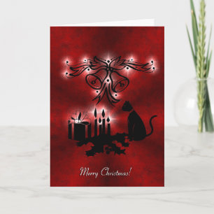 Cartes Pour Fêtes Annuelles Noël Artdeco avec le chat noir