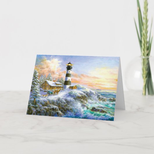 Cartes Pour Fêtes Annuelles Noël au bord de la mer (Devant)